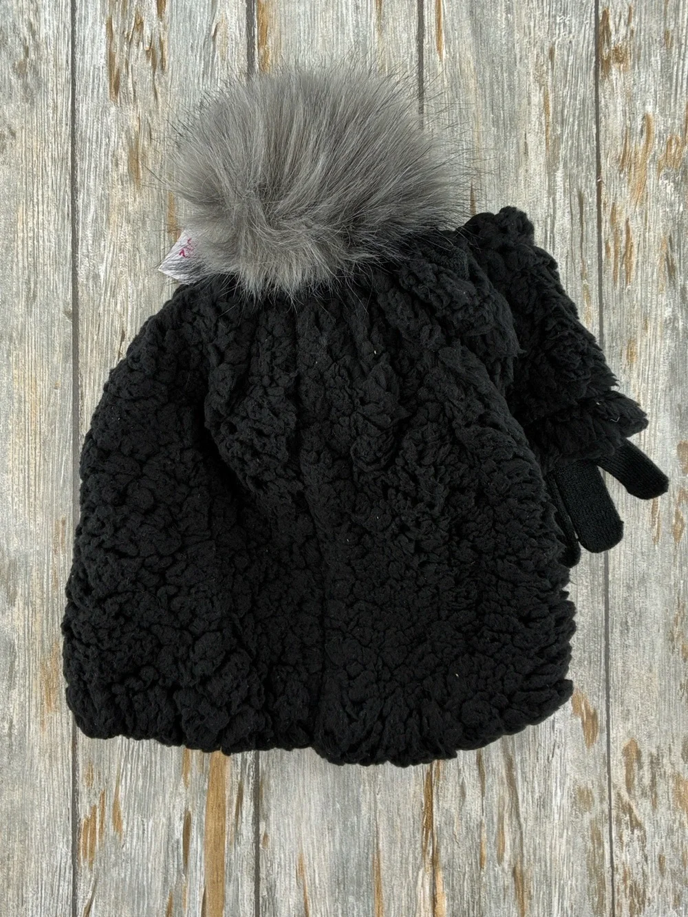 Justice Girls Beanie With Pom Pom & Gloves Winter Set